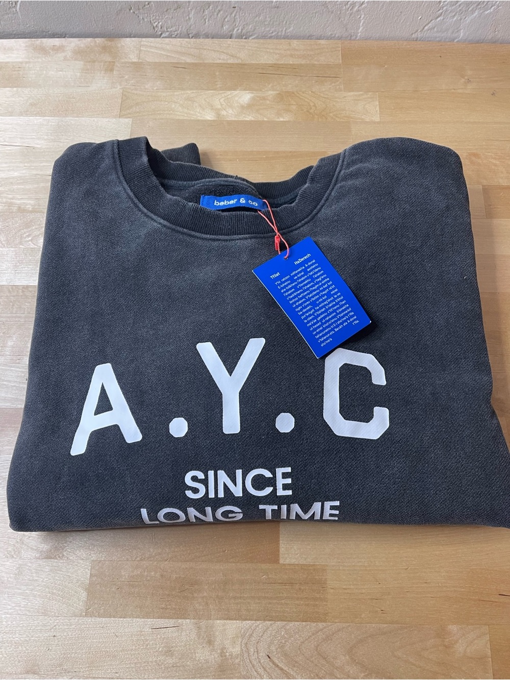 Beber & co A.Y.C Black Logo Crewneck Sweatshirt size large oversized - Picture 9 of 12